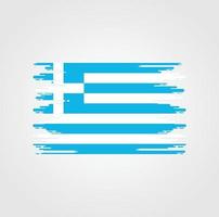 drapeau de la grèce avec un design de style pinceau aquarelle vecteur