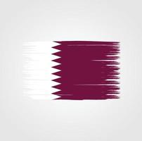 drapeau du qatar avec style pinceau vecteur