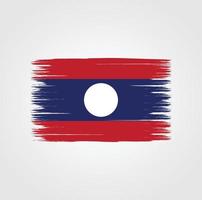 drapeau du laos avec style pinceau vecteur