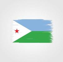 drapeau de djibouti avec style pinceau vecteur