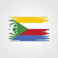 drapeau des comores avec un design de style pinceau aquarelle vecteur