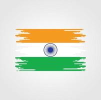 drapeau de l'inde avec un design de style pinceau aquarelle vecteur