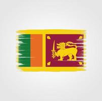 drapeau du sri lanka avec style pinceau vecteur