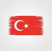 drapeau de la turquie avec style pinceau vecteur