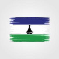 drapeau du lesotho avec style pinceau vecteur