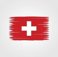 drapeau de la suisse avec style pinceau vecteur