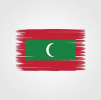 drapeau des maldives avec style pinceau vecteur