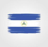 drapeau du nicaragua avec style pinceau vecteur