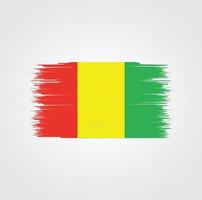 drapeau de la guinée avec style pinceau vecteur