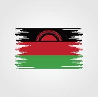 drapeau malawi avec un design de style pinceau aquarelle vecteur