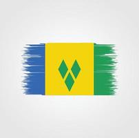 drapeau saint vincent avec style pinceau vecteur