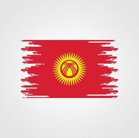 drapeau du kirghizistan avec un design de style pinceau aquarelle vecteur