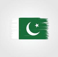 drapeau pakistanais avec style pinceau vecteur