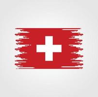 drapeau suisse avec un design de style pinceau aquarelle vecteur