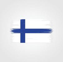 drapeau finlandais avec style pinceau vecteur