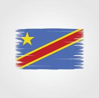 drapeau de la république du congo avec style pinceau vecteur