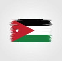 drapeau jordanien avec style pinceau vecteur