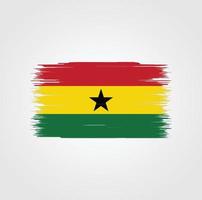 drapeau du ghana avec style pinceau vecteur