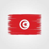 drapeau de la tunisie avec style pinceau vecteur