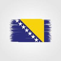 drapeau bosniaque avec style pinceau vecteur