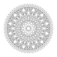 Éléments de décoration d'art mandala à motif circulaire vecteur