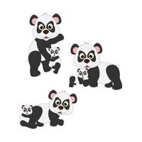 illustration de dessin animé animal panda mignon vecteur