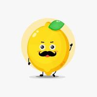 personnage de citron mignon avec moustache vecteur