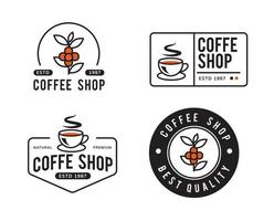conception de modèle de logo de café minimaliste vecteur