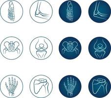 pack d'icônes vectorielles médicales orthopédiques anatomiques vecteur
