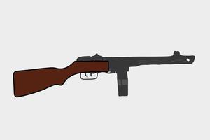 pistolet automatique soviétique russe mitraillette ppsh 41 illustration vectorielle plane