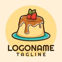 logo pudding, modèle de logo de boulangerie, adapté au restaurant et au magasin. vecteur