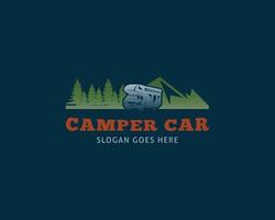 modèle de conception de logo de voiture de camping-car aventure rv vecteur