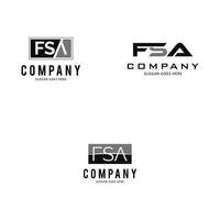 ensemble de lettre initiale fsa icône vecteur logo modèle illustration design