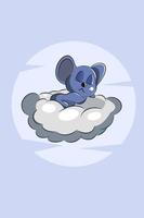 illustration de conception de personnage de sommeil souris animal mignon vecteur