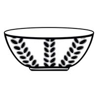 bol à soupe en céramique à icône simple avec motif scandinave vecteur
