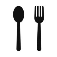 cuillère et fourchette icône vecteur