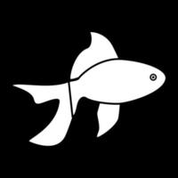 icône de couleur blanche de poisson. vecteur