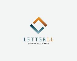 création de modèle de logo lettre initiale ll vecteur