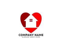 modèle de logo immobilier love home vecteur