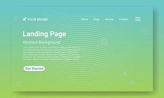 vecteur de modèle de site Web de page de destination moderne. fond géométrique dégradé vert avec des formes dynamiques. conception pour le développement de sites Web et de sites Web mobiles.
