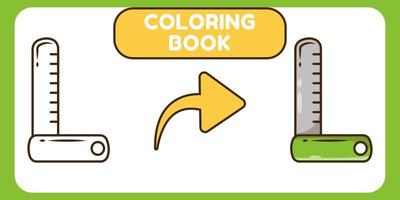 livre de coloriage de doodle de dessin animé dessiné à la main de règle mignonne pour les enfants vecteur