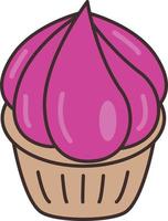 illustration vectorielle de cupcake sur fond transparent. symboles de qualité supérieure. icône de couleur plate de ligne vectorielle pour le concept et la conception graphique. vecteur