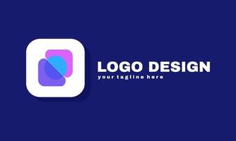 logo de technologie vectorielle stock avec concept de design dégradé d'avenir et d'avenir vecteur