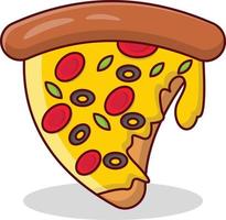 illustration vectorielle de pizza sur un fond transparent. symboles de qualité premium. icône de couleur plate de ligne vectorielle pour le concept et la conception graphique. vecteur