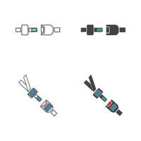 ceinture de sécurité, badge, modèle de conception d'illustration d'icône vectorielle vecteur