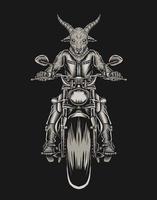 illustration motard de chèvre à moto vecteur