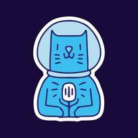 chat astronaute avec microphone. illustration pour t-shirt, affiche, logo, autocollant ou marchandise vestimentaire. vecteur