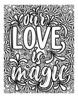 citations de motivation lettrage coloriage, citations inspirantes conception de page de livre de coloriage, conception de page de coloriage. vecteur