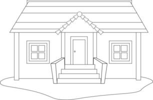 conception de page de coloriage de maison. conception de pages à colorier pour les enfants. conception de page de coloriage simple. vecteur