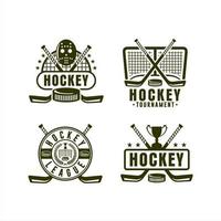 collection de logos de championnat de la ligue de hockey vecteur